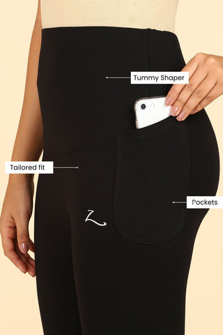 247 Zactive™ Black Zipless Maternity Top & Legging Set