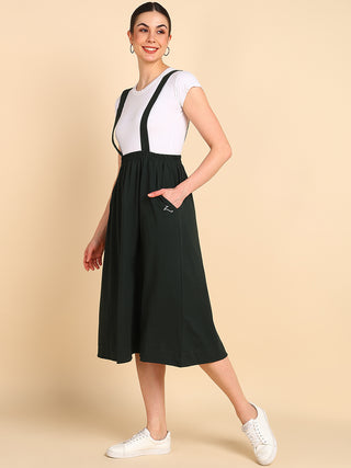 Bottle Green 100% Cotton Jersey Maternity Skirt with Detachable Strap & Pockets