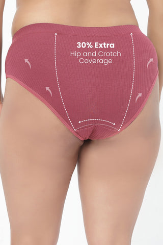 Sera Broad Rib Mid Rise Hipster - Blush