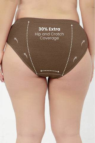 Sera Broad Rib Mid Rise Hipster - Mocha