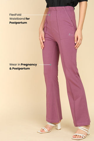Pleated Pants Cotton Rosewood Maternity Pants (Pregnancy & Postpartum)