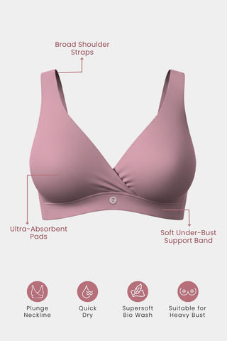 247 Woodrose Modal Padded Maternity Feeding Bra