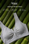 Ruched Modal Front-Open Bra - Black
