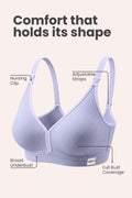 Lira Ribbed Cotton Nursing Padded Bra - M-Blue