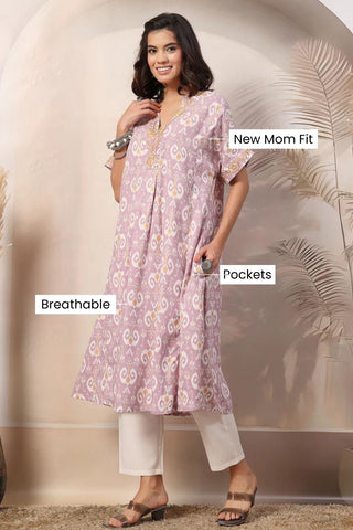 High-quality image of the Rayon texture and finish of the Sunshine Lavender Glow Suit Set.