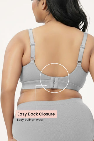 Sera Fine-Rib Bra - Grey Melange