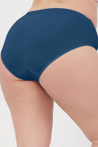 Sera Fine Rib Bra & Mid Rise Panty Set - Airforce