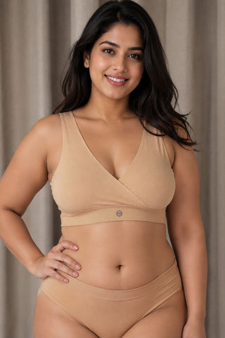 247 (Upgraded) Dark Skin Modal Padded Maternity Feeding Bra