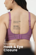 SecureFit Cotton Fixed-Pad Bra - Purple