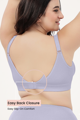 Lira Ribbed Cotton Nursing Padded Bra - M-Blue