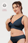 247 Extra Support Cotton Feeding Bra with Adjuster - Navy Blue
