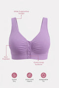 Ruched Modal Front-Open Bra - Lavender