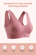 SecureFit Cotton Fixed-Pad Bra - Mauve Rose