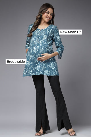 Indigo Elegance Maternity Feeding Short Top