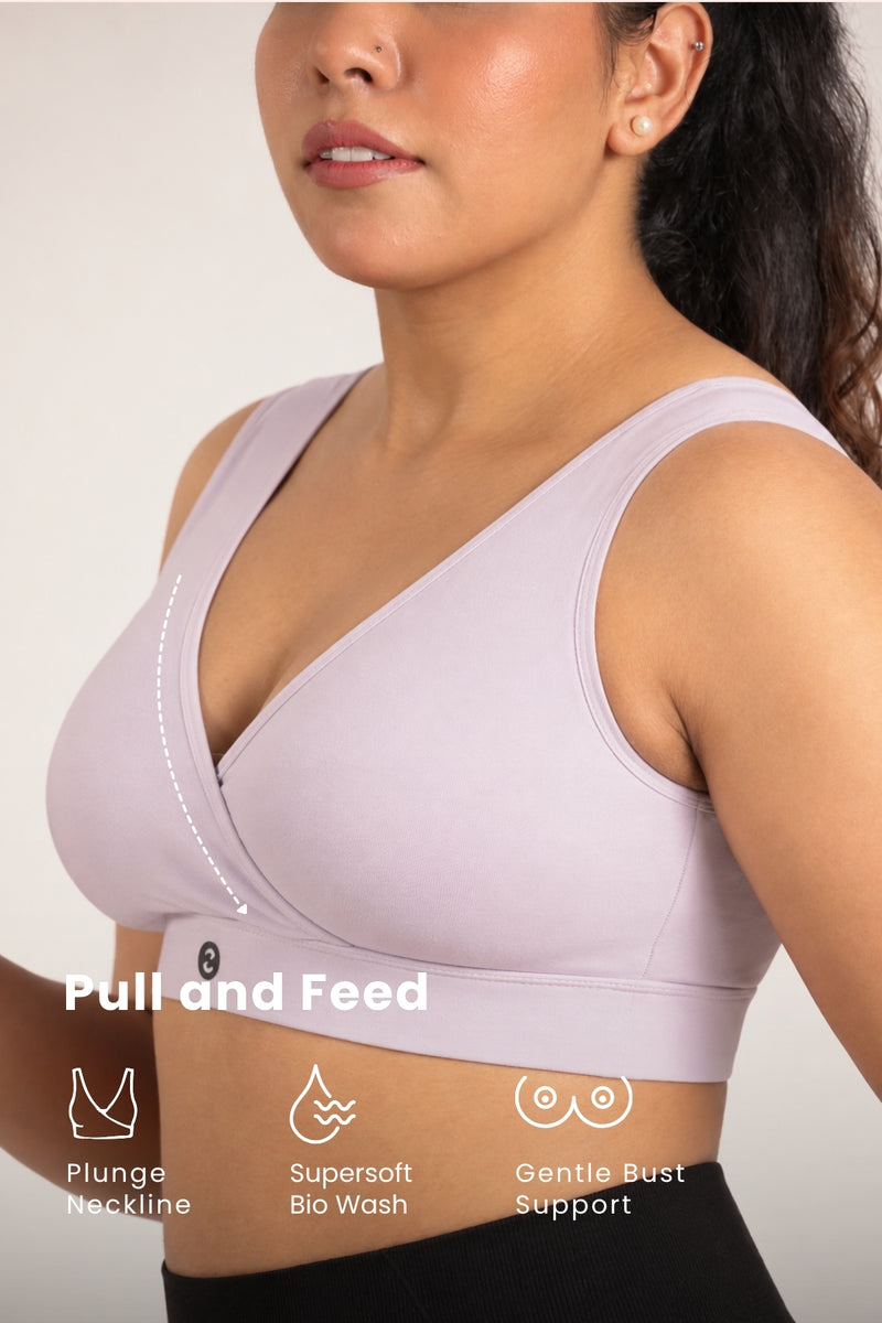 EasyMove non-padded Cotton Yoga Bra - Light Grey