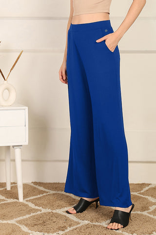 Blue High Waist Pajama; product is suitable for maternity and postpartum sleep and lounging.