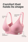 Lira Ribbed Cotton Nursing Padded Bra - Baby Pink