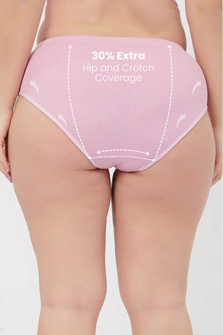 Sera Fine Rib Mid Rise Hipster - Pink