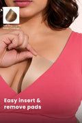 247 (Upgraded) Modal Padded Maternity Feeding Bra - Rosette Red
