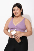 247 Extra Support Cotton Feeding Bra with Adjuster - Melange Purple