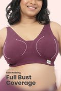 Natural Shape Fine Rib Bra - Dark Berry