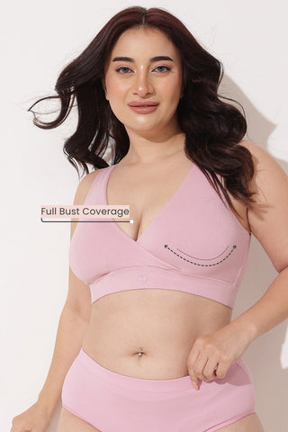 247 (Upgraded) Modal Pack of 3 Padded Maternity Feeding Bra (Black, Skin, Light Pink)