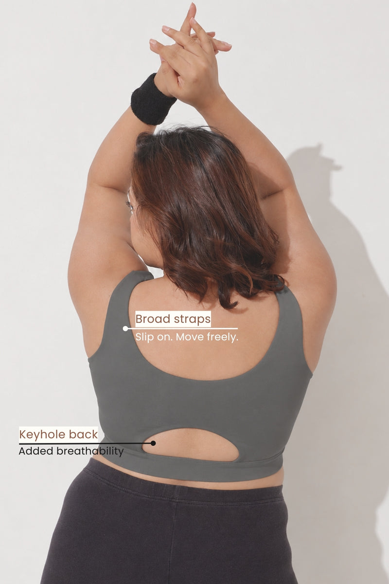 Sculpt & Lift Cotton Sports Bra - Grey