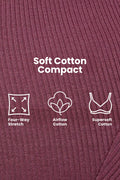 Natural Shape Fine Rib Bra - Dark Berry