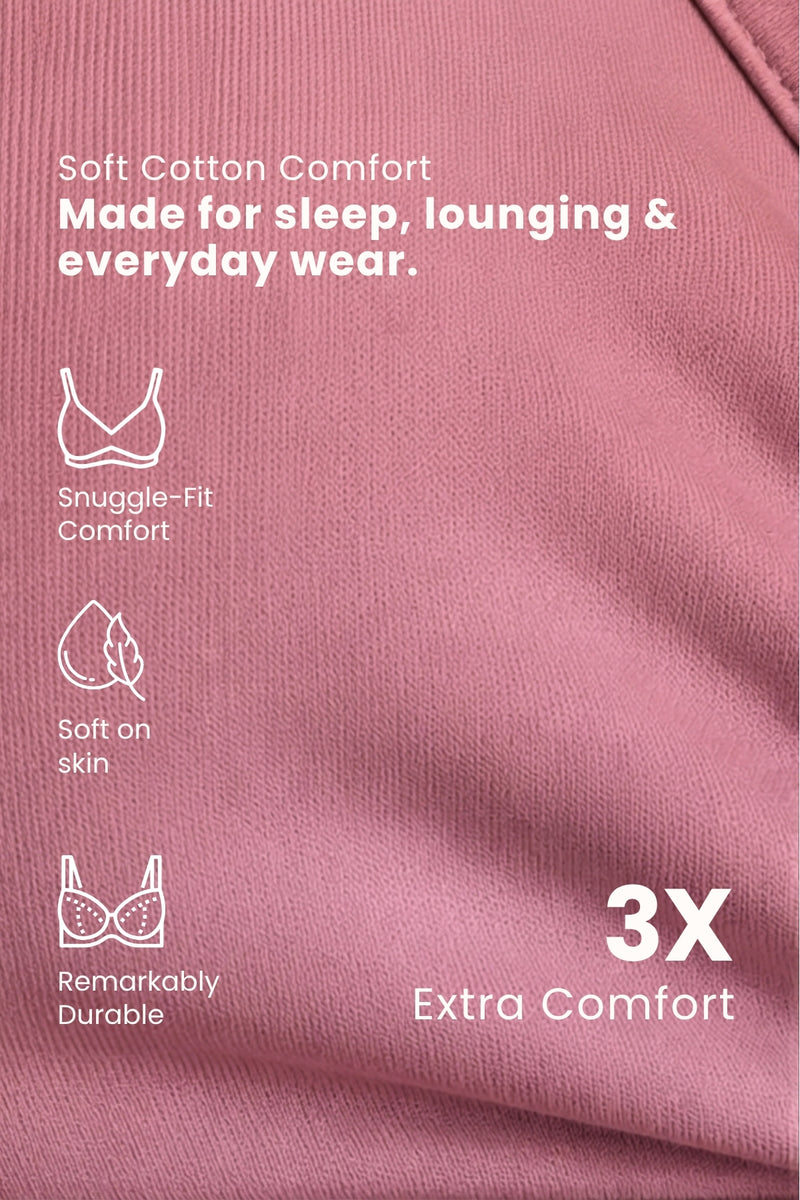 247 Cotton Non Padded Yoga Bra - Mauve