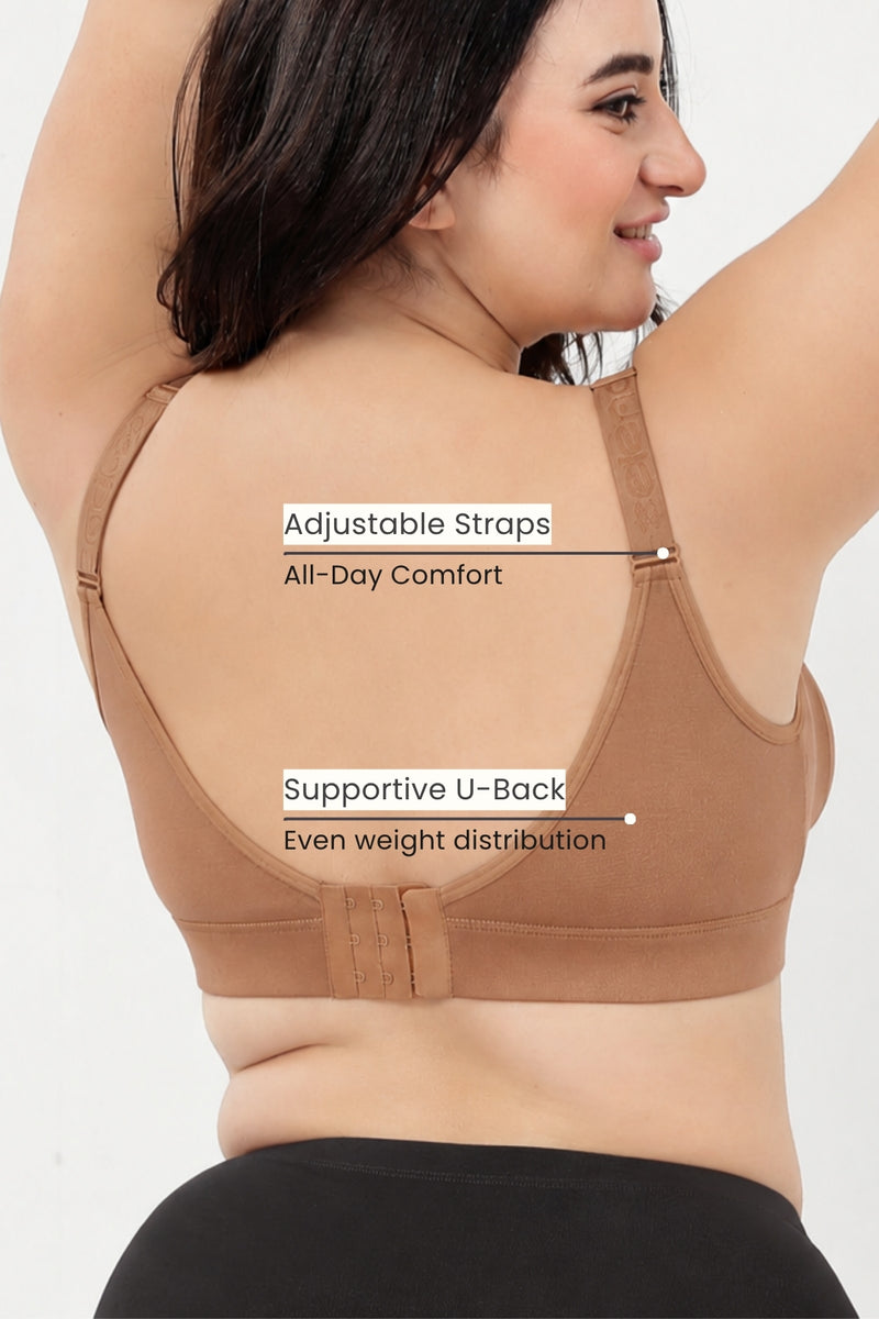 Lira Ribbed Cotton Nursing Padded Bra - Honey