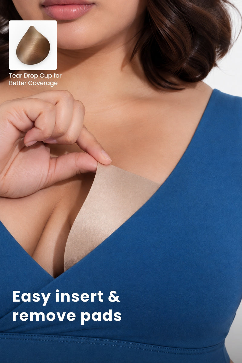 247 (Upgraded) Modal Padded Maternity Feeding Bra - Air Force