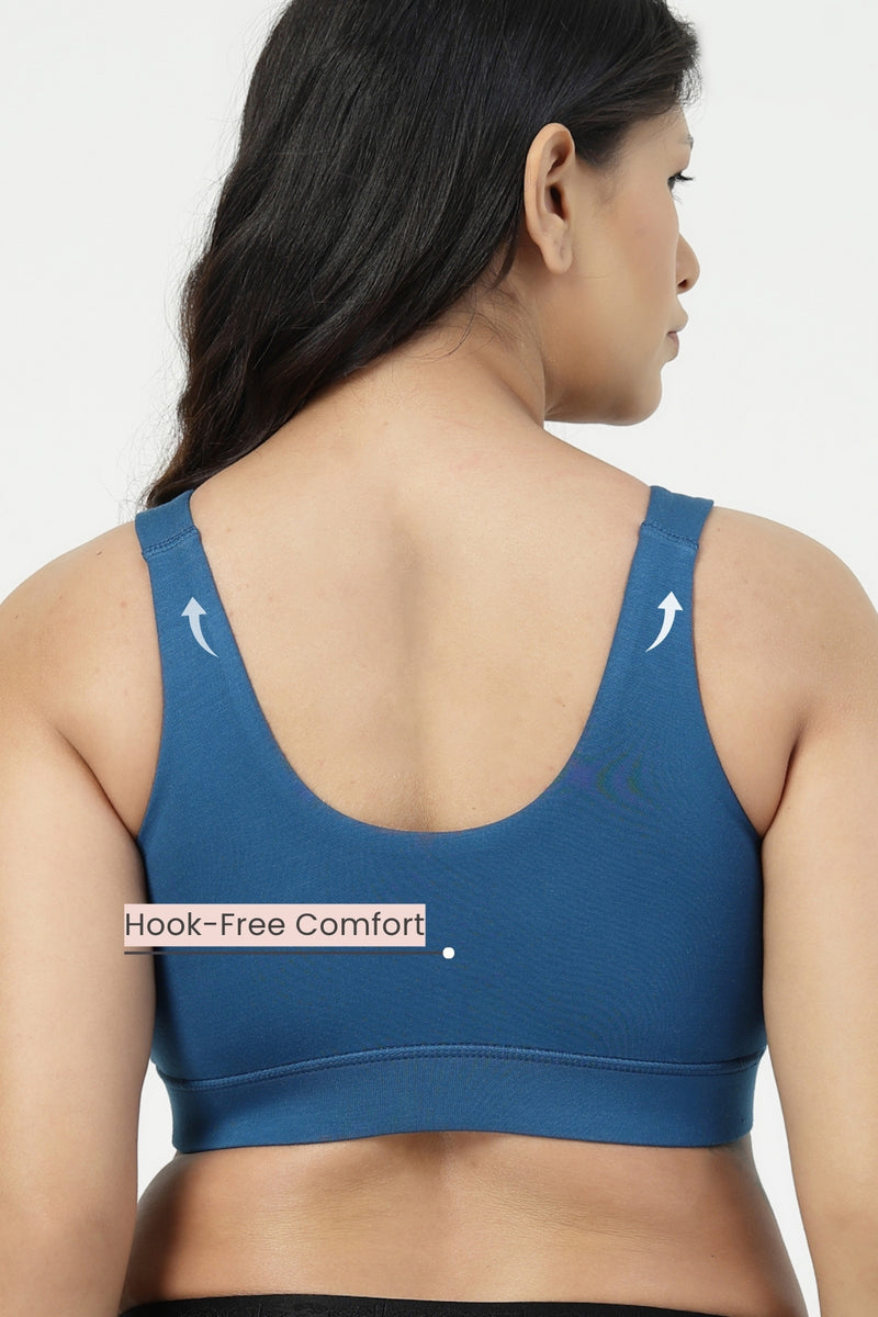 247 (Upgraded) Modal Padded Maternity Feeding Bra - Air Force