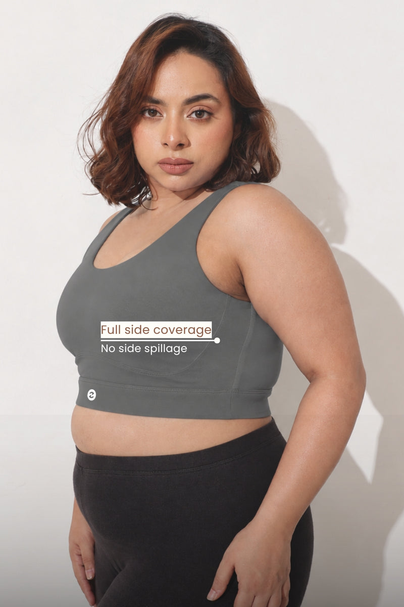 Sculpt & Lift Cotton Sports Bra - Grey