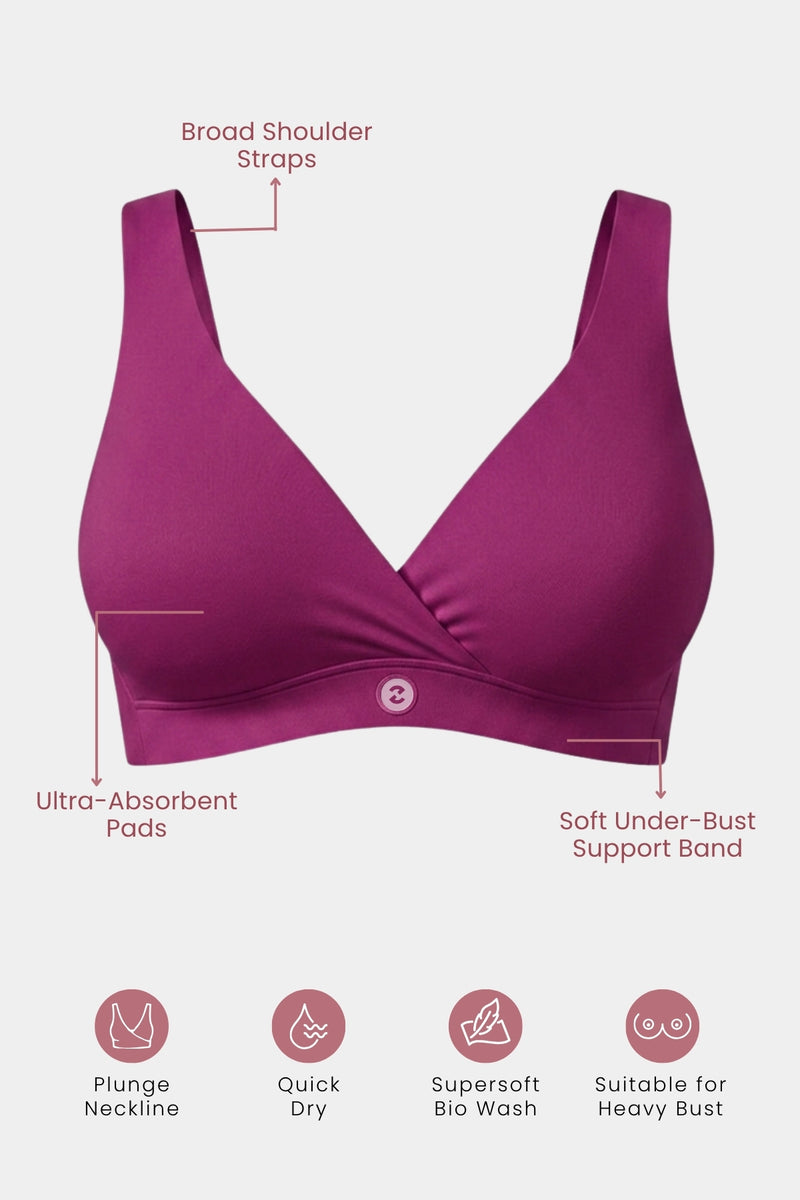 247 (Upgraded) Modal Padded Maternity Feeding Bra - Festival Fuchsia