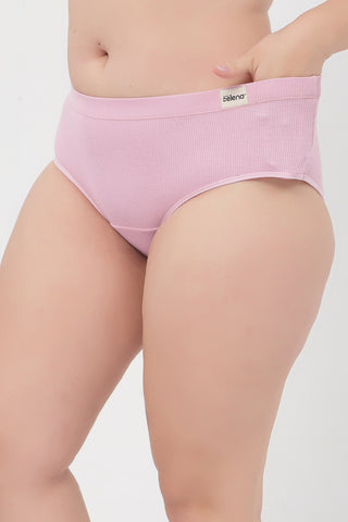 Sera Fine Rib Mid Rise Hipster - Pink
