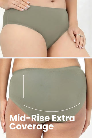The Invisible Panty Pack Of 4 (Modal | Mid Rise | Black, Army Green, Mauve & Matcha)