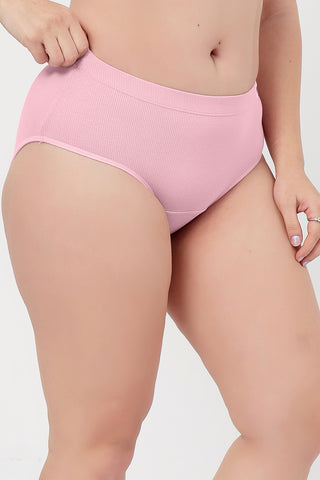 Sera Fine Rib Mid Rise Hipster Pack of 3 - (Skin, Pink, Black)