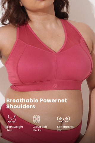 Sculpt & Lift Powermesh Bra - Red