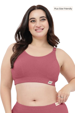 Riva Fine-Rib Cotton Feeding Bra - Blush