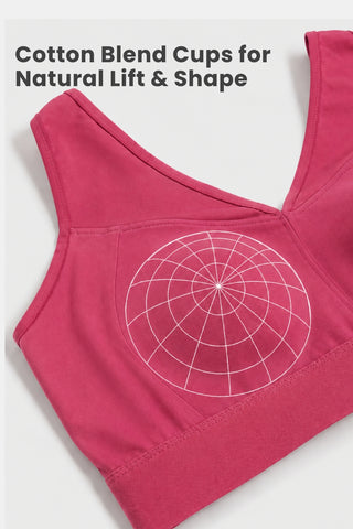 Sculpt & Lift Powermesh Bra - Red