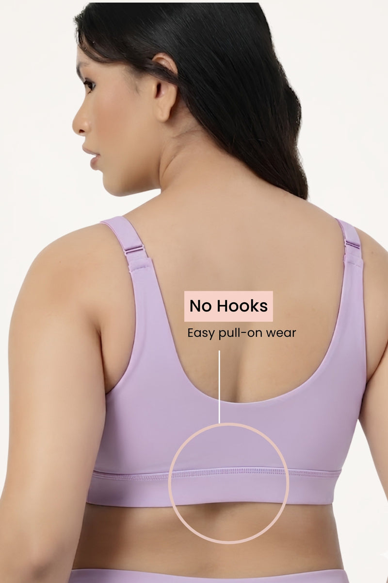 247 Extra Support Cotton Feeding Bra with Adjuster - Lavender