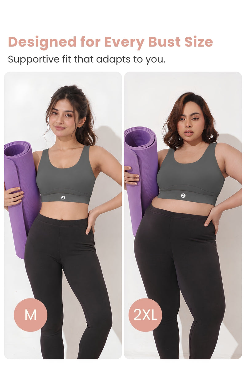 Sculpt & Lift Cotton Sports Bra - Grey