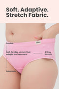 Sera Fine Rib Mid Rise Hipster - Pink