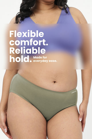 The Invisible Panty Pack Of 4 (Modal | Mid Rise | Black, Army Green, Mauve & Matcha)