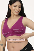 247 (Upgraded) Modal Padded Maternity Feeding Bra - Festival Fuchsia