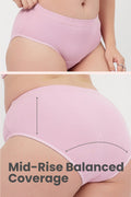 Sera Fine Rib Mid Rise Hipster - Pink