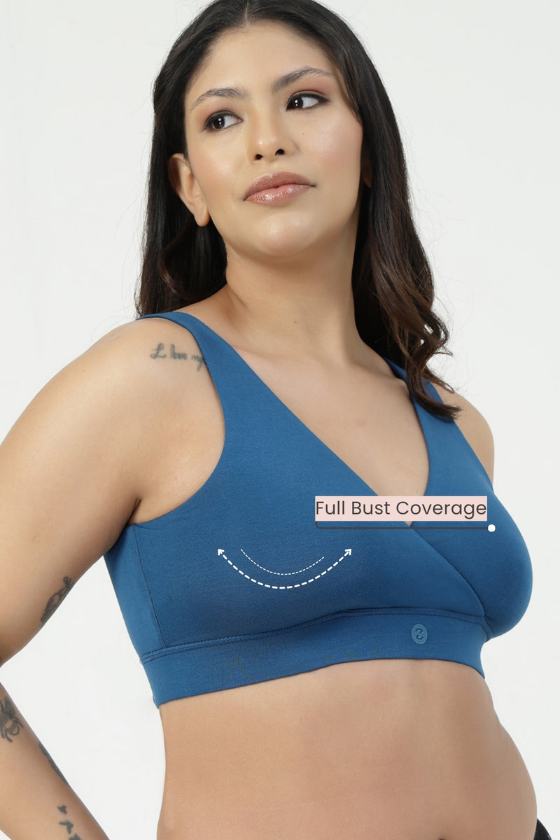 247 (Upgraded) Modal Padded Maternity Feeding Bra - Air Force