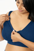 Natural Shape Fine Rib Bra - Airforce