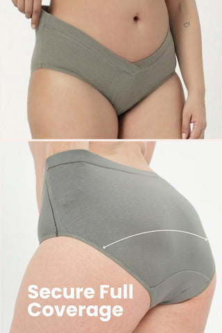 Modal C-Section Panties for Mothers (Pack of 4) (Black, Mauve, Navy & Matcha)