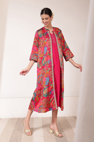 Detail of Hidden Feeding Zips & Pockets on Laila – The Jewel-Tone Feeding Jacket Dress Set for Breastfeeding